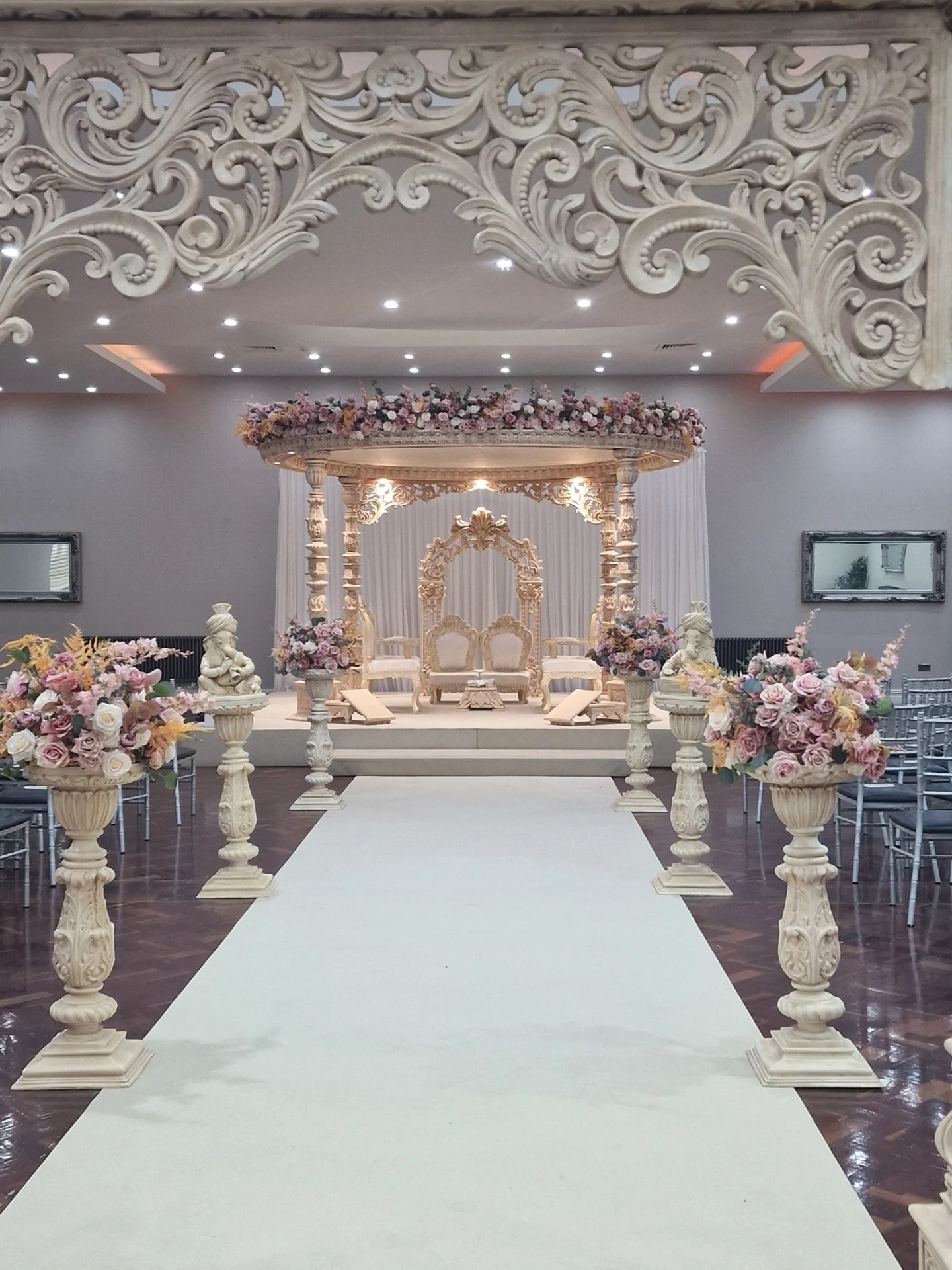 Traditional Hindu wedding stage at The Valley Suites